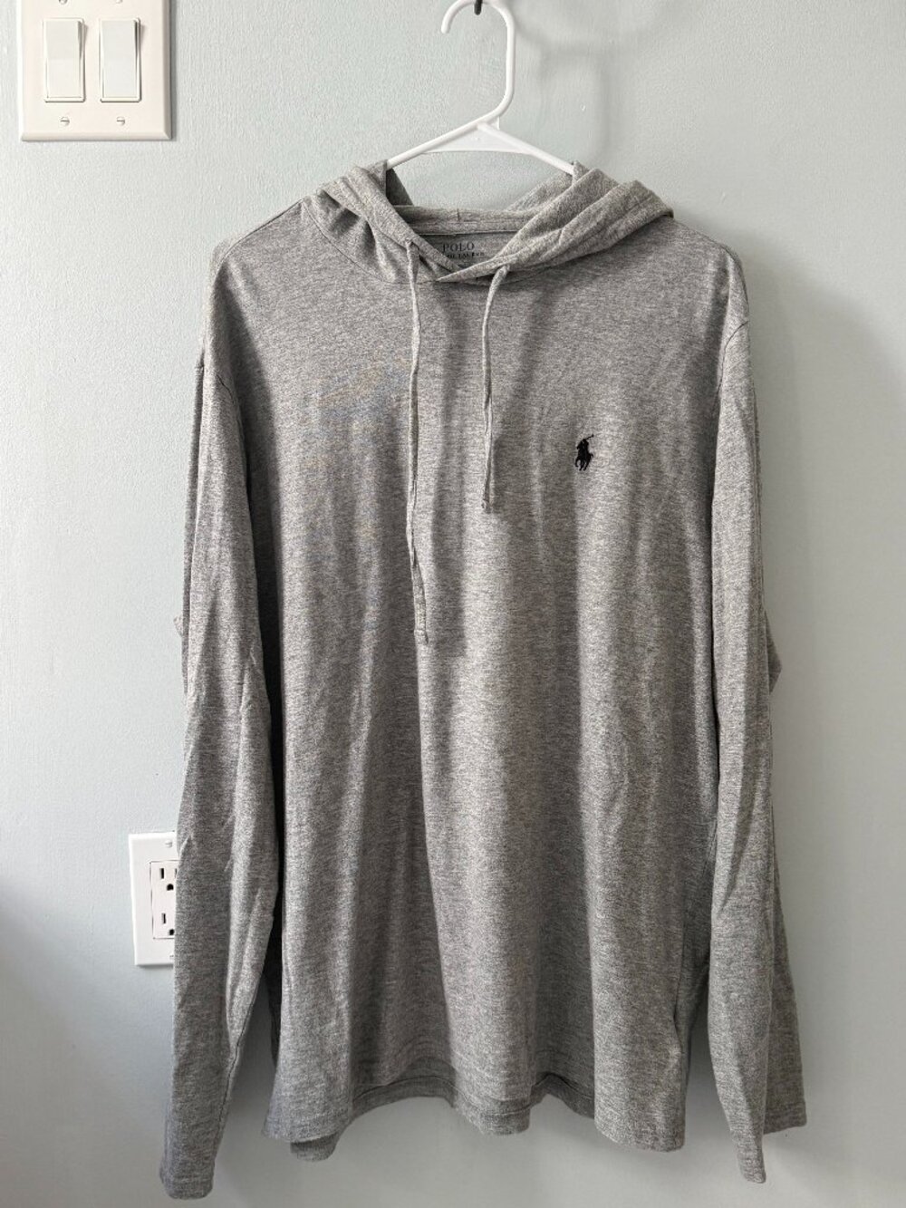 POLO Ralph Lauren MENS long sleeve hooded t shirt LARGE NWOT LOGO NICE